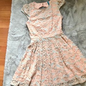 Blush Pink and Baby Blue Lace Dress